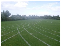 Schools sports field line marking at school grounds by Marcus Young Landscapes Ltd